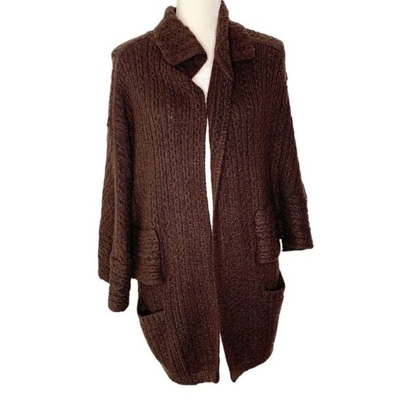 CABI Repose Cape Slouchy Cardigan Sweater Brown Size XS/S Chunky Oversized - Picture 1 of 7